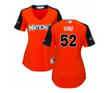 Women's Majestic San Diego Padres #52 Brad Hand Replica Orange National League 2017 MLB All-Star Cool Base MLB Jersey