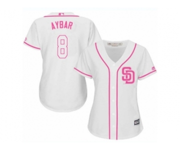 Women's Majestic San Diego Padres #8 Erick Aybar Replica White Fashion Cool Base MLB Jersey