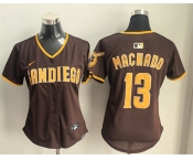 Women's San Diego Padres #13 Manny Machado Brown Limited Stitched Baseball Jersey
