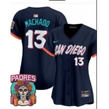 Women's San Diego Padres #13 Manny Machado Obsidian 2026 City Connect Stadium Limited Stitched Baseball Jersey