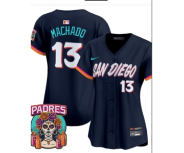 Women's San Diego Padres #13 Manny Machado Obsidian 2026 City Connect Stadium Limited Stitched Baseball Jersey