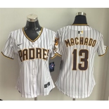 Women's San Diego Padres #13 Manny Machado White Home Limited Stitched Baseball Jersey