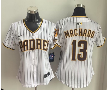 Women's San Diego Padres #13 Manny Machado White Home Limited Stitched Baseball Jersey