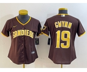 Women's San Diego Padres #19 Tony Gwynn Brown Stitched Baseball Jersey