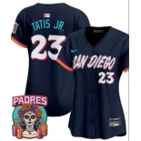 Women's  San Diego Padres #23 Fernando Tatis Jr. Obsidian 2026 City Connect Stadium Limited Stitched Baseball Jersey