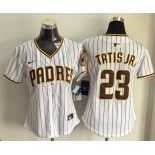 Women's San Diego Padres #23 Fernando Tatis Jr. White Home Limited Stitched Baseball Jersey