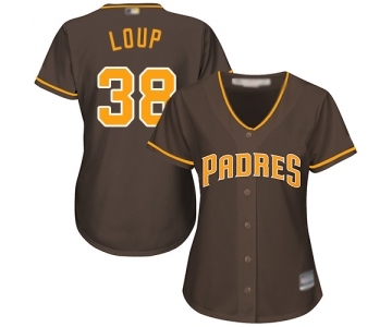 Women's San Diego Padres #38 Aaron Loup Replica Brown Alternate Cool Base Baseball Jersey