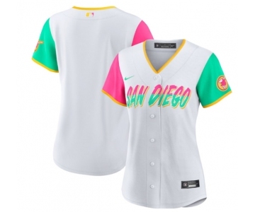 Women's San Diego Padres Blank White 2022 City Connect Cool Base Stitched Baseball Jersey