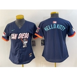 Women's San Diego Padres X Hello Kitty Obsidian 2026 City Connect Stadium Stitched Baseball Jersey Women's San Diego Padres X Hello Kitty Obsidian 2026 City Connect Stadium Stitched Baseball Jersey