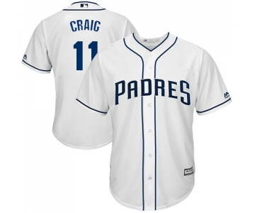 Youth Majestic San Diego Padres #11 Allen Craig Authentic White Home Cool Base MLB Jersey