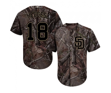 Youth Majestic San Diego Padres #18 Austin Hedges Authentic Camo Realtree Collection Flex Base MLB Jersey