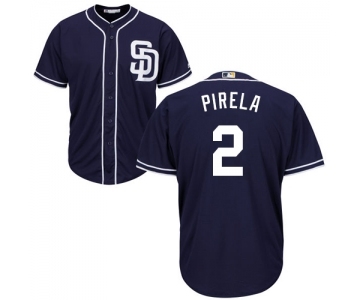 Youth Majestic San Diego Padres #2 Jose Pirela Authentic Navy Blue Alternate 1 Cool Base MLB Jersey