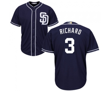 Youth Majestic San Diego Padres #3 Clayton Richard Authentic Navy Blue Alternate 1 Cool Base MLB Jersey