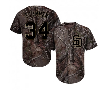 Youth Majestic San Diego Padres #34 Craig Stammen Authentic Camo Realtree Collection Flex Base MLB Jersey