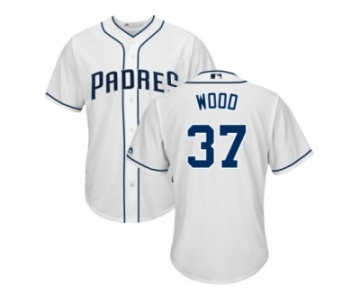 Youth Majestic San Diego Padres #37 Travis Wood Authentic White Home Cool Base MLB Jersey