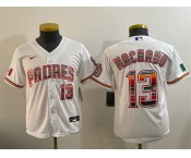 Youth San Diego Padres #13 Manny Machado White Mexico Cool Base Stitched Baseball Jersey Youth San Diego Padres #13 Manny Machado White Mexico Cool Base Stitched Baseball Jersey