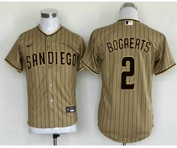 Youth San Diego Padres #2 Xander Bogaerts Grey Cool Base Stitched Baseball Jersey