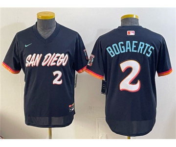 Youth San Diego Padres #2 Xander Bogaerts Obsidian 2026 City Connect Stadium Stitched Baseball Jersey