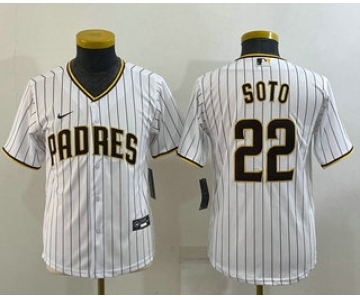 Youth San Diego Padres #22 Juan Soto White Stitched MLB Cool Base Nike Jersey