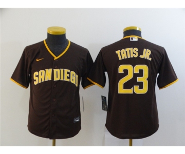 Youth San Diego Padres #23 Fernando Tatis Jr. Alternate Replica Brown Nike Jersey