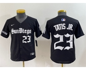 Youth San Diego Padres #23 Fernando Tatis Jr. Black Gothic Edition Vapor Limited Stitched Baseball Jersey