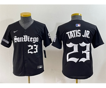 Youth San Diego Padres #23 Fernando Tatis Jr. Black Gothic Edition Vapor Limited Stitched Baseball Jersey
