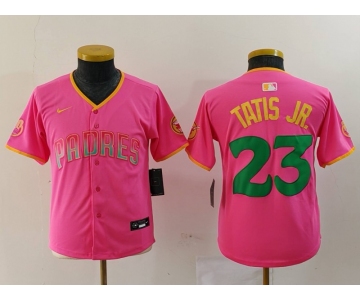 Youth San Diego Padres #23 Fernando Tatis Jr Pink Fashion Baseball Jersey