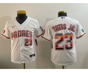 Youth San Diego Padres #23 Fernando Tatis Jr. White Mexico Cool Base Stitched Baseball Jersey Youth San Diego Padres #23 Fernando Tatis Jr. White Mexico Cool Base Stitched Baseball Jersey