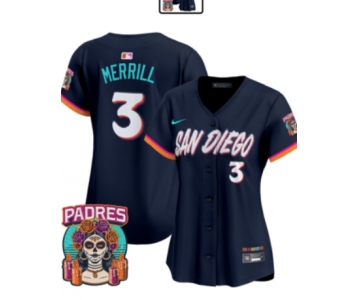 Youth San Diego Padres #3 Jackson Merrill Obsidian 2026 City Connect Stadium Limited Stitched Baseball Jersey -