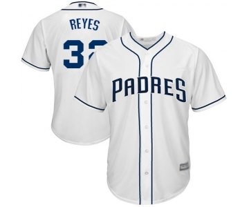 Youth San Diego Padres #32 Franmil Reyes Authentic White Home Cool Base Baseball Jersey
