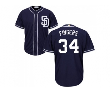 Youth San Diego Padres #34 Rollie Fingers Navy blue Cool Base Stitched MLB Jersey