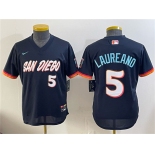 Youth San Diego Padres #5 Ramón Laureano Obsidian 2026 City Connect Stadium Stitched Baseball Jersey