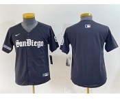 Youth San Diego Padres Blank Black Gothic Edition Vapor Limited Stitched Baseball Jersey