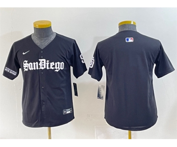 Youth San Diego Padres Blank Black Gothic Edition Vapor Limited Stitched Baseball Jersey