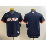 Youth San Diego Padres Blank Obsidian 2026 City Connect Stadium Stitched Baseball Jersey Youth San Diego Padres Blank Obsidian 2026 City Connect Stadium Stitched Baseball Jersey