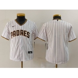 Youth San Diego Padres Blank White 2023 Cool Base Stitched Jersey