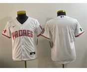 Youth San Diego Padres Blank White Mexico Cool Base Stitched Baseball Jersey Youth San Diego Padres Blank White Mexico Cool Base Stitched Baseball Jersey