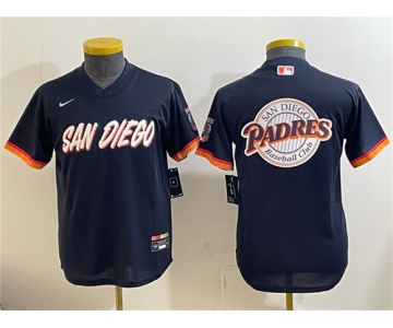 Youth San Diego Padres Team Big Logo Obsidian 2026 City Connect Stadium Stitched Baseball Jersey