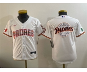 Youth San Diego Padres Team Big Logo White Mexico Cool Base Stitched Baseball Jersey Youth San Diego Padres Team Big Logo White Mexico Cool Base Stitched Baseball Jersey