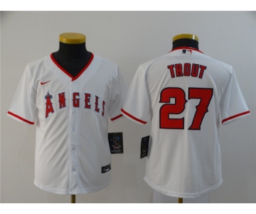 Women's Nike Majestic Los Angeles Angels of Anaheim #27 Mike Trout White Home MLB Jersey