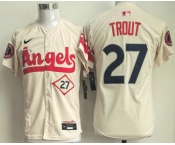 Youth Los Angeles Angels #27 Mike Trout Cream City Connect Limited Stitched Jersey Youth Los Angeles Angels #27 Mike Trout Cream City Connect Limited Stitched Jersey