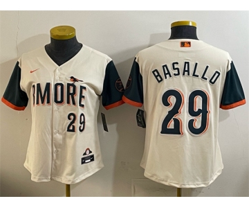Women's Baltimore Orioles #29 Samuel Basallo Natural 2026 City Connect Stadium Stitched Baseball Jersey