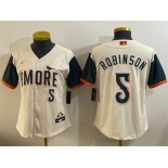 Women's Baltimore Orioles #5 Brooks Robinson Natural 2026 City Connect Stadium Stitched Baseball Jersey