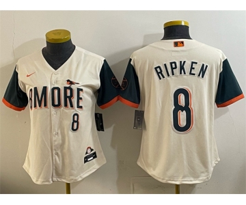 Women's Baltimore Orioles #8 Cal Ripken Jr Natural 2026 City Connect Stadium Stitched Baseball Jersey