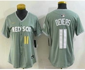 Women's Boston Red Sox #11 Rafael Devers Light Green 2025 City Connect Player Name Limited Jersey