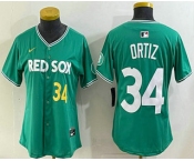 Women's Boston Red Sox #34 David Ortiz Green 2025 City Connect Player Name Limited Jersey