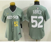 Women's Boston Red Sox #52 Wilyer Abreu Light Green 2025 City Connect Player Name Limited Jersey