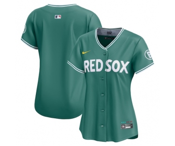 Women's Boston Red Sox Blank Green 2025 City Connect Limited Stitched Baseball Jersey