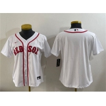 Women's Boston Red Sox Blank White Cool Base Stitched Jersey