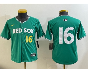 Youth Boston Red Sox #16 Jarren Duran Green 2025 City Connect Limited Stitched Baseball Jersey